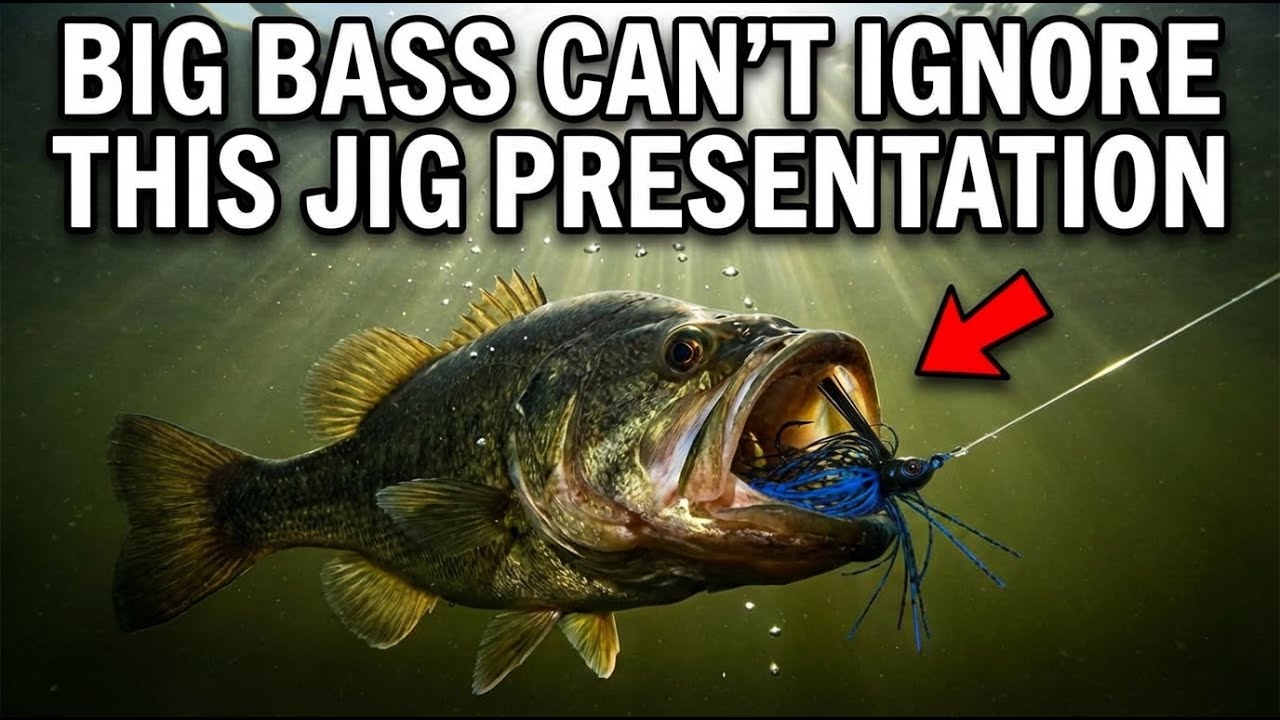 Big Bass Cant Ignore this Jig Presentation
