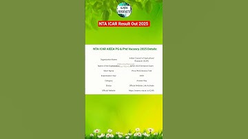 ICAR AIEEA PG & PhD Result 2025 OUT – Download Scorecard Now! #shorts #GlowingHogwarts