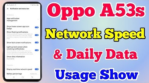 Oppo A53s Network Speed Show Setting || How To Show Daily Data Usage On Oppo A53s