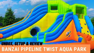 Banzai Pipeline Twist Aqua Park Unbox, Setup \& Review #waterslide 👍 💥