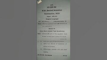 VBSPU b.ed 2nd previous year 4th papper 2023 math Hindi Sanskrit English Urdu biological science