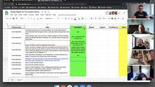 Growth - Expansion Team Reviews 30 experiment ideas in 50 minutes