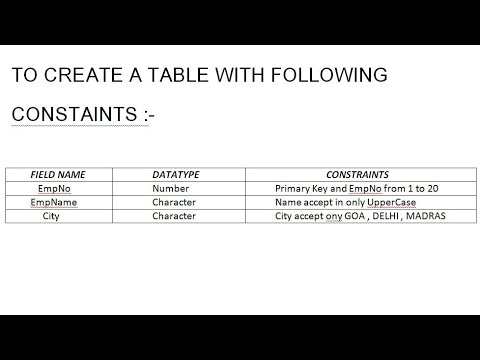 How to create a table with conditions in ORACLE SQL plus - YouTube