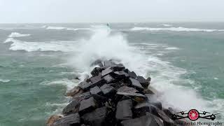 Massive Waves & Gale Fore Winds Hit New Buffalo Michigan 4K Drone Footage