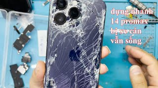 phục dựng nhanh iphone 14 promax bị xe cán / Destroyed iPhone 14 Pro Max, Cracked Phone Restoration