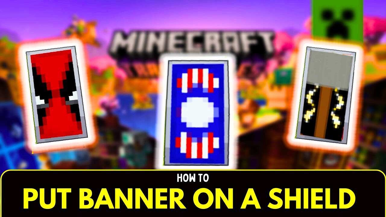 How To PUT A BANNER ON A SHIELD In MINECRAFT 1 20 Bedrock Java