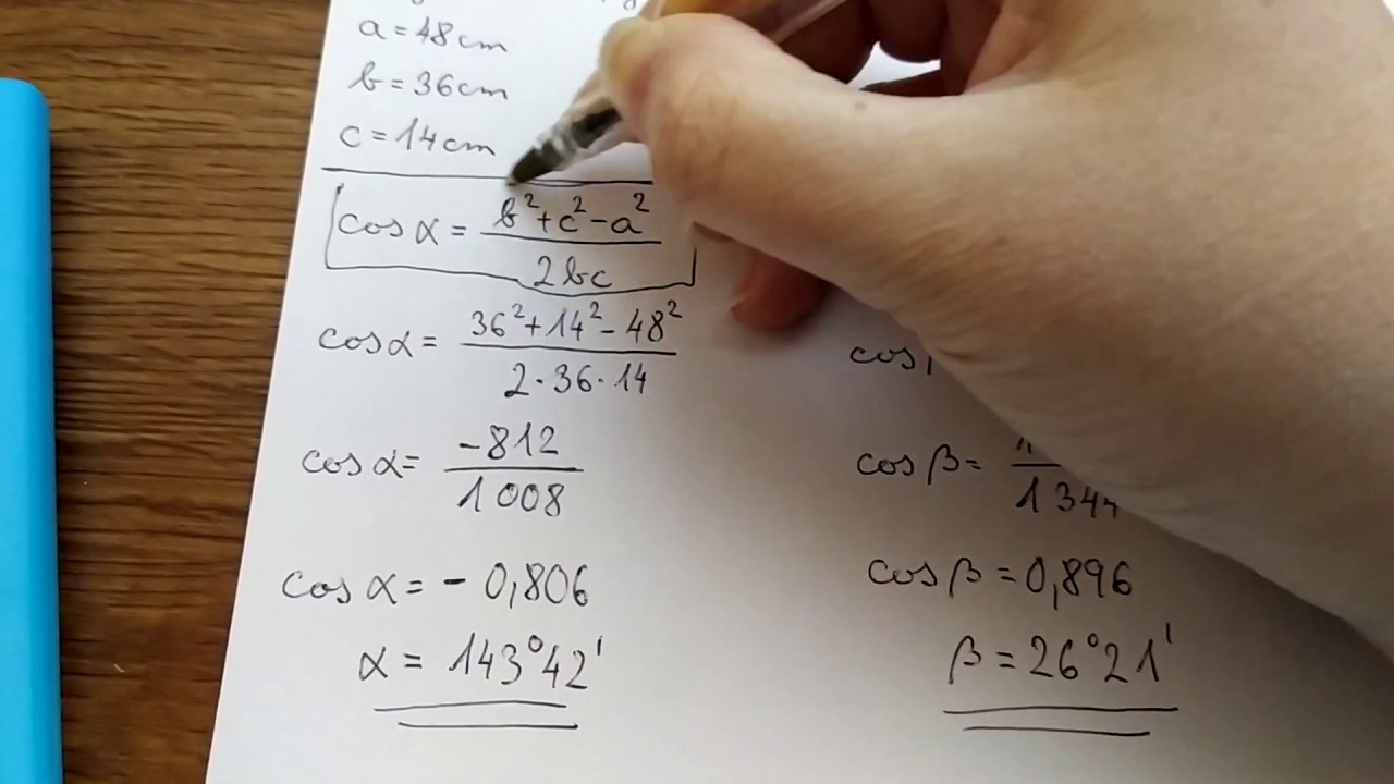 Kosinová věta - příklad 1 [2/3]