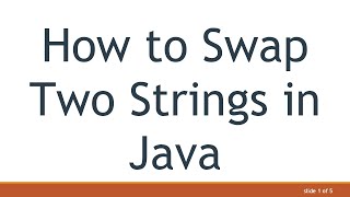 How to Swap Two Strings in Java
