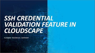 Using the SSH Credential Validation Feature in CloudScape