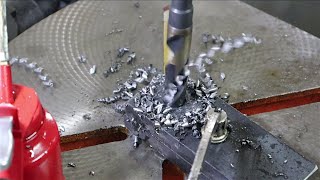 WEN Model 4225 15 inch Drill Press in 1 inch steel, Evolution Chip Collector, Pro Tips!