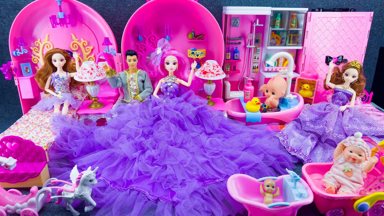 20 Minutes Satisfying Unboxing Super Royal Wedding Barbie Family Playset, Cute Doll Toys ASMR Review