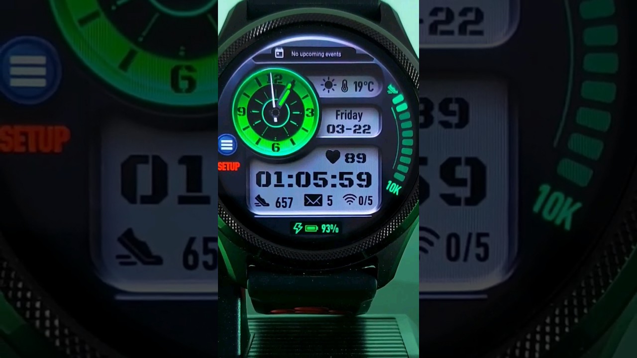 3D Interactive Green Watchface from Timeshow app by zebra969 