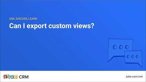 Exporting custom views
