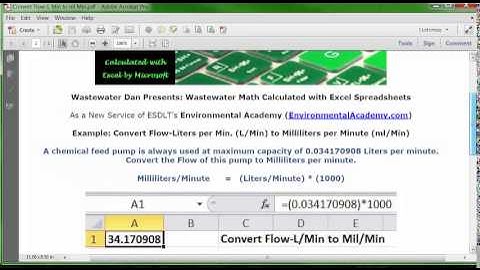 Convert Flow from L/Min. to Mil/Min.