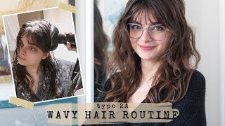 My Simplified 2A Wavy Hair Routine & Trying Flax Seed Gel 🎀