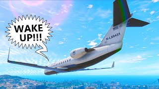 Pilot Falls Asleep During Flight!! (GTA 5 Mods)