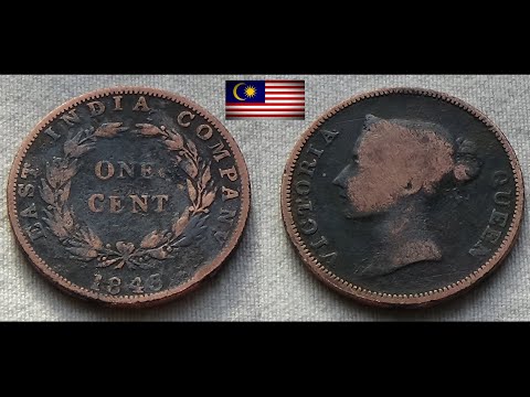 Old U0026 Rare 1 Cent (Queen Victoria - Straits Settlements) 1845 British MALAYSIA