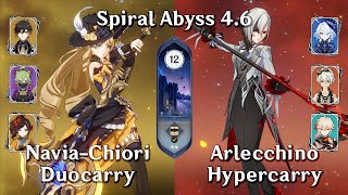 [SPIRAL ABYSS 4.6] Navia - Chiori Duocarry ft. Arlecchino Hypercarry - Genshin Impact
