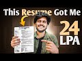 Resume that got me 24 lpa  resume guidance for freshers  tips and how to make resume