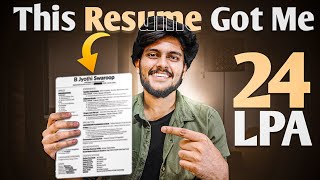 Resume That Got me 24 LPA || Resume Guidance For Freshers | Tips and How to Make Resume