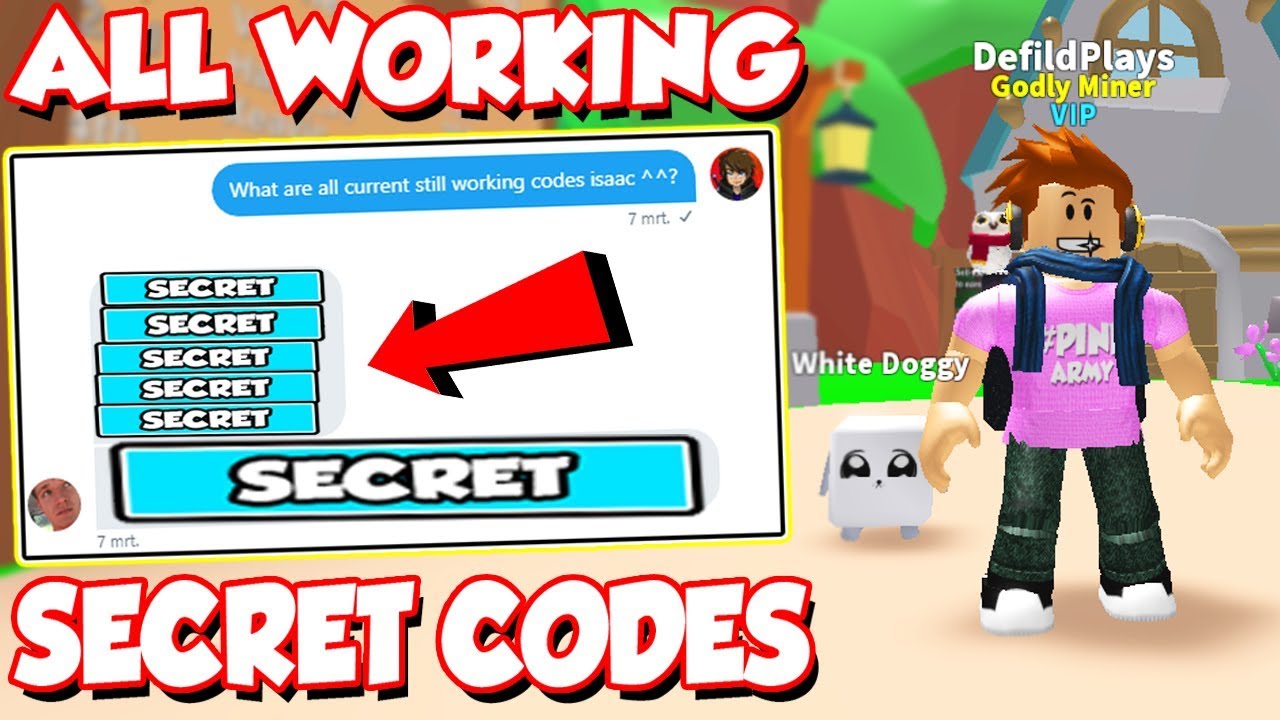 Code Owner Gave Me All Working Secret Codes In Roblox Mining Simulator So Many Items Youtube - roblox secret codes