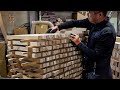 End grain cutting board mass production process korean wood factory