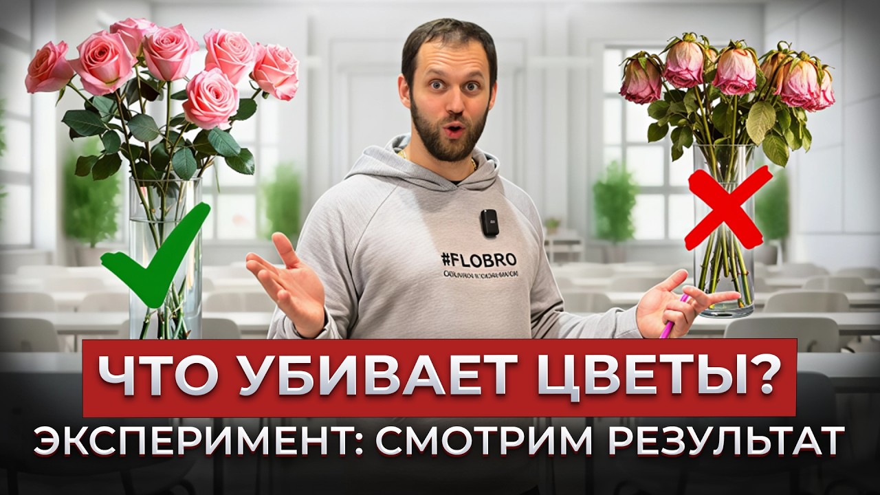 🌺 ЭКСПЕРИМЕНТ ЗА 7 ДНЕЙ! В какой воде цветы стоят дольше? Как надолго сохранить цветы в вазе?