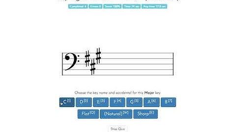 ToneSavvy - Level 8 Identify key signatures up to 3 sharps and 2 flats (Bass)