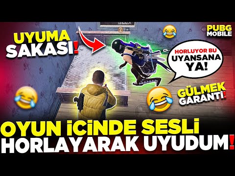 UYUMA ŞAKASI 🤣 OYUN İÇİNDE HORLAYARAK UYUDUM 🤣 (GÜLMEK GARANTİ) | PUBG MOBILE