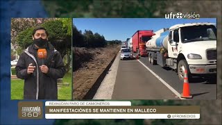 Continúa movilización del gremio de camioneros forestales en la Ruta 5 Sur | ARAUCANÍA 360°