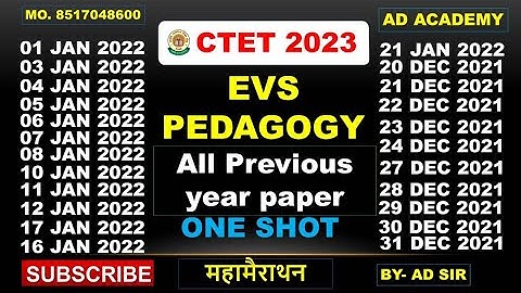 CLASS 0-1 #CTET 2023 EVS PEDAGOGY महामैराथन || By AD SIR
