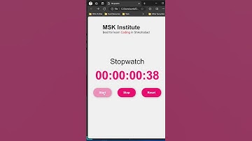 Stopwatch | Html , CSS, JavaScript |  #mskwebproject-29 #mskinstitute