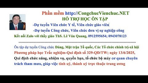 Qui định 329-QĐ/TW;13/6/2025-cơ quan tham mưu, giúp việc tỉnh uỷ-Dự Tuyển Công chức Đảng
