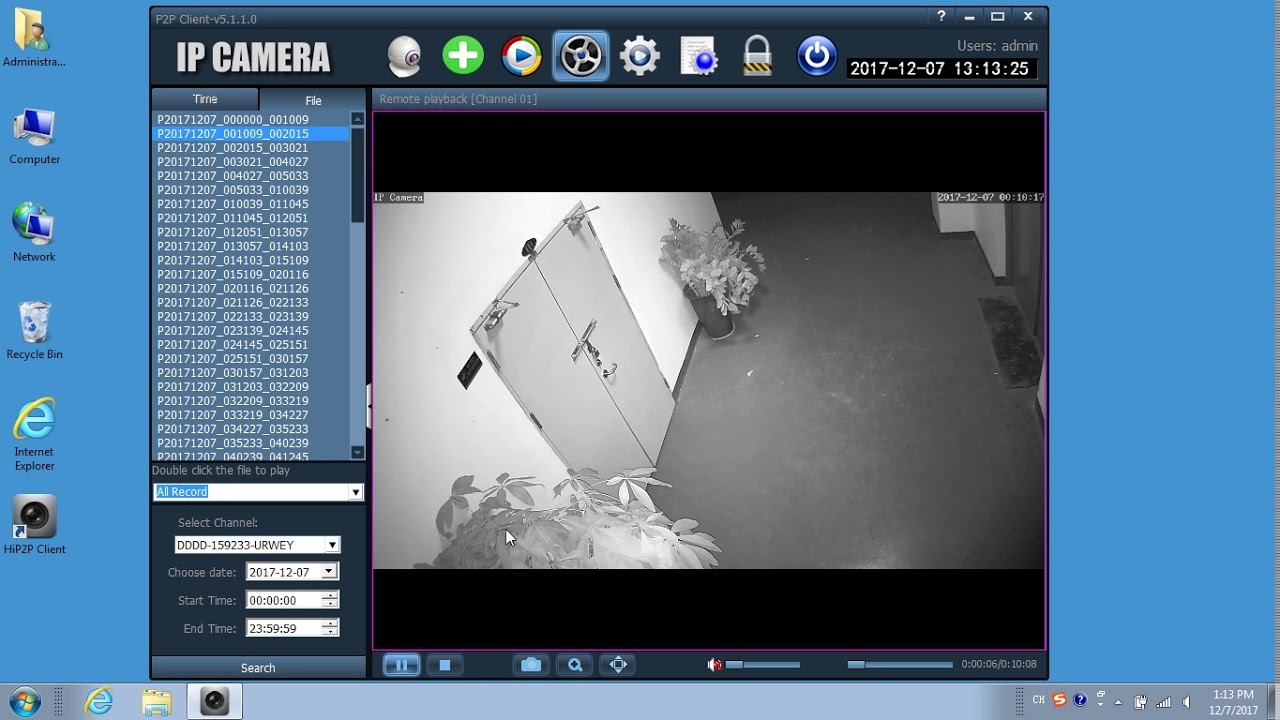 hip2p ip camera pc client