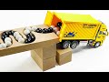 Marble Run Race ☆ HABA Slope & Retro Makita Truck, Excavator, Garbage Truck, Dump Truck, Ambulance