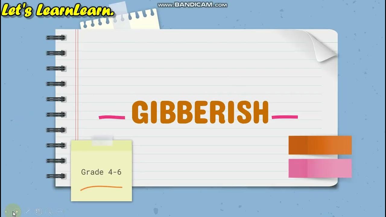 Gibberish Grade 46 Language Arts Let's LearnLearn. YouTube