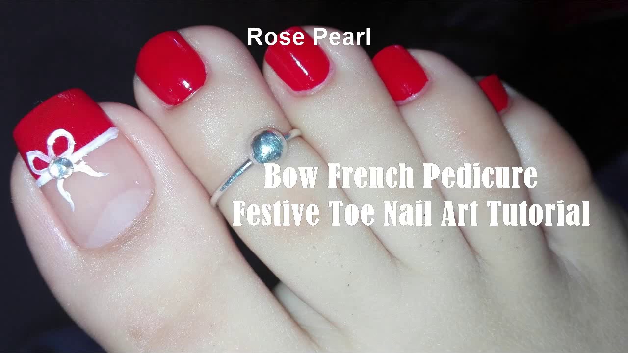 Red and White Bow Nail Art for Short Nails - wide 7