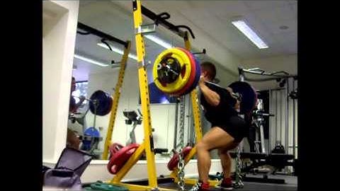 Max Effort Squat - 210kg + 20kg Chain with Belt, Briefs and Knee Wraps