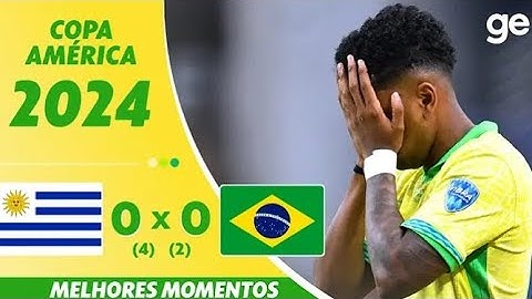 Uruguai 0 (4) X (2) 0 Brasil_ MELHORES MOMENTOS_  QUARTAS DE FINAL DA COPA AMÉRICA 2024 _ge.globo