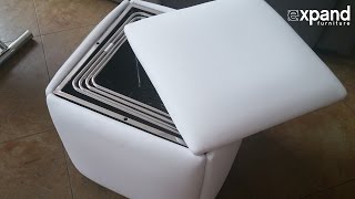 Demonstration of Cube 5 in 1 Ottoman Space Saving Chair