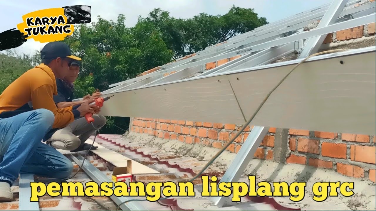CARA MUDAH MEMASANG LISPLANG GRC MOTIF SERAT KAYU PADA BAJA RINGAN