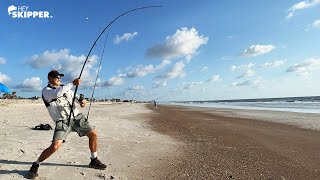 Catching the BIGGEST FISH on the Beach! Easy and Simple Surf Fishing Method