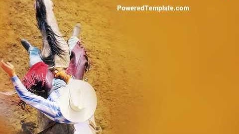 Rodeo On A Wild Mustang PowerPoint Template by PoweredTemplate.com