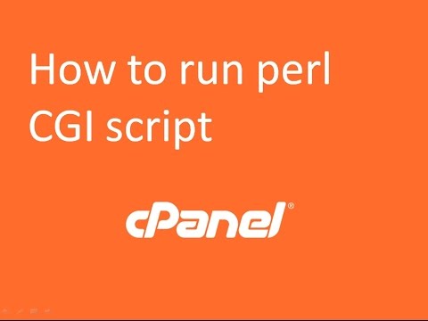 How to Run Perl CGI Script on Server  using CPanel