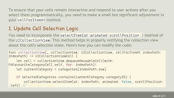 Why Your Programmatically Selected Cell in UICollectionView Is Not Interactable