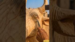 Cow 🐄 | The Beast Incarnate Wooden Sculpture 🔥  #woodcarving #woodcraft #cow