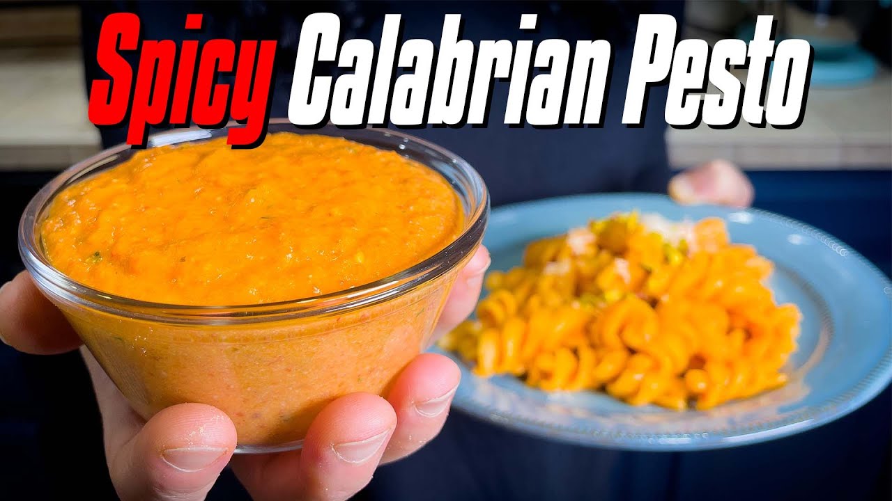 How to Make SPICY Calabrian Pesto | Pesto Calabrese Recipe | Pasta Grammar