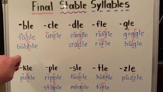 Final Stable Syllables Details