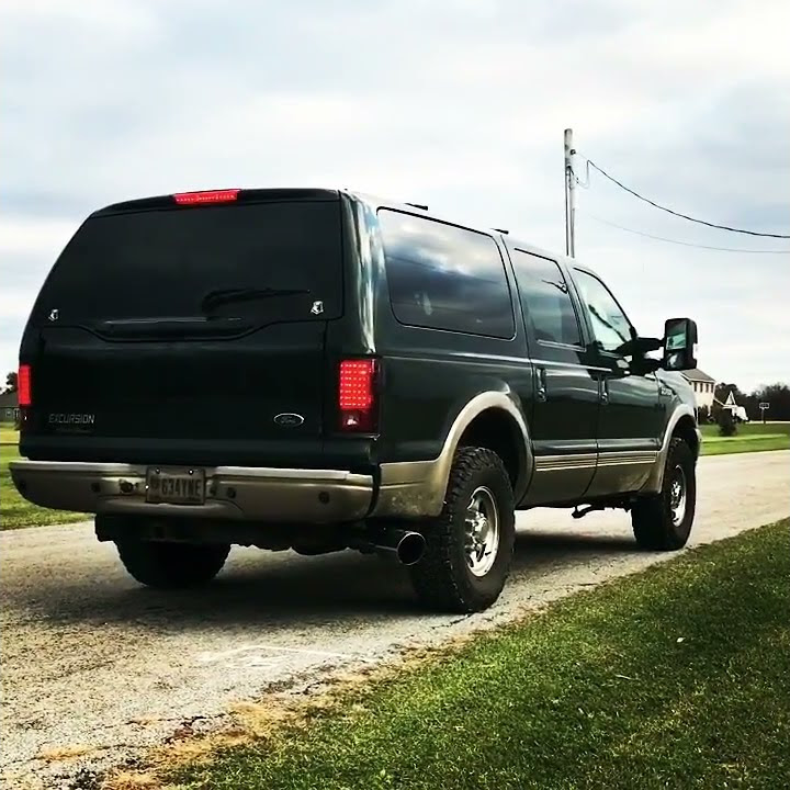 2004 ford excursion 6 0 powerstroke stock exhaust vs 4 straight pipe