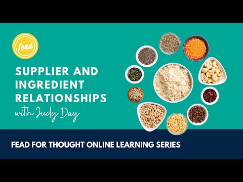 Supplier and Ingredient Relationships   Judy Day